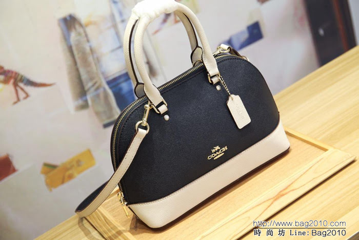 COACH蔻馳 海外代購品質 2018最新顏色 coach24589 全真皮小號貝殼包  Chz1373